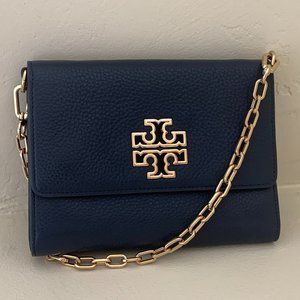 Tory Burch Britten Chain Wallet Navy